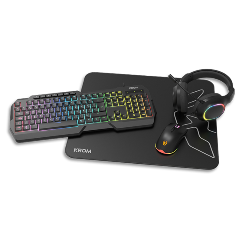 Krom Kenta 4 in 1 RGB Gaming Kit, Negro