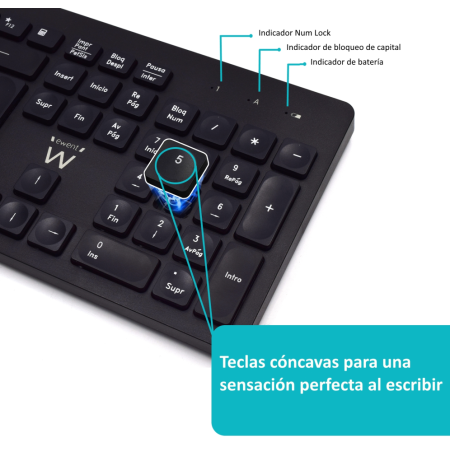 Ewent EW3256 teclado Ratón incluido Universal RF inalámbrico QWERTY Español Negro