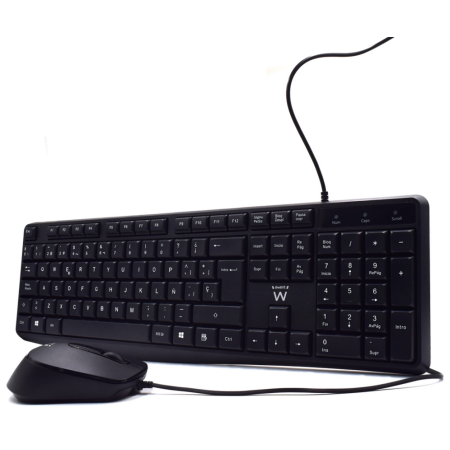Ewent EW3006 teclado Ratón incluido Oficina USB QWERTY Español Negro