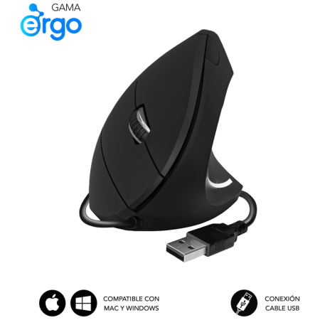 SUBBLIM SUBMO-EDGVU01 ratón Universal mano derecha USB tipo A Óptico 1600 DPI