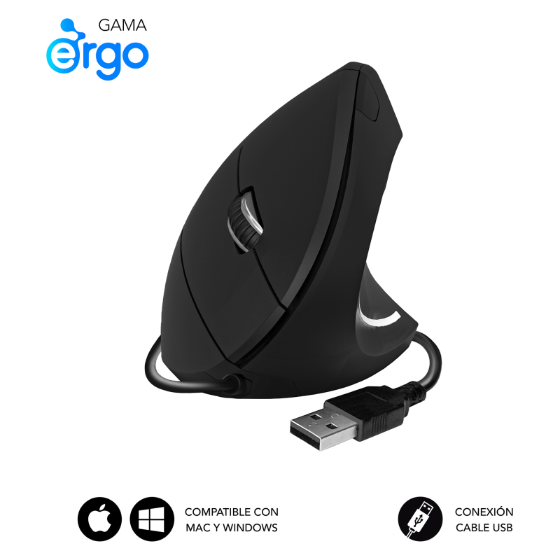 SUBBLIM SUBMO-EDGVU01 ratón Universal mano derecha USB tipo A Óptico 1600 DPI