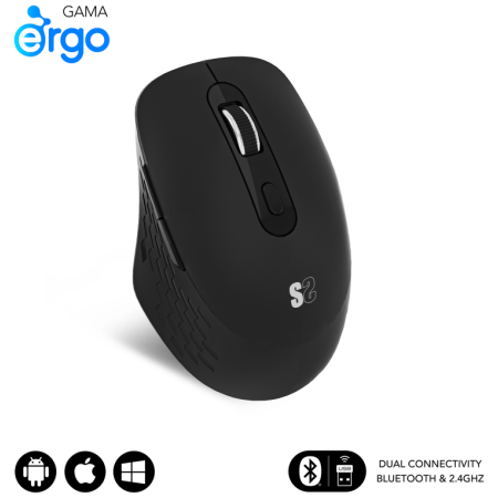 SUBBLIM SUBMO-EDCUR01 ratón Universal mano derecha Bluetooth + USB Type-A Óptico 1600 DPI