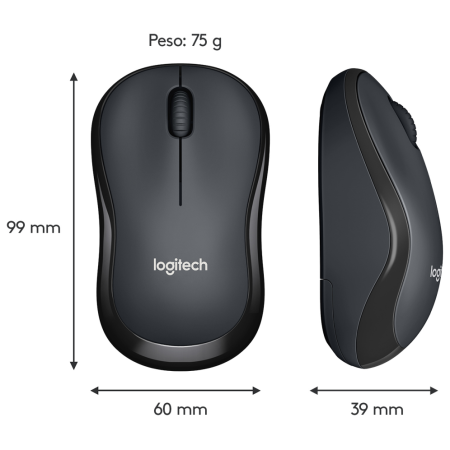 Logitech M220 Silent ratón Oficina Ambidextro RF inalámbrico Óptico 1000 DPI