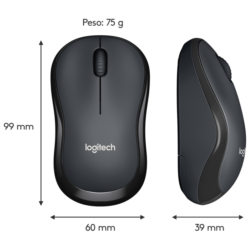 Logitech M220 Silent ratón Oficina Ambidextro RF inalámbrico Óptico 1000 DPI