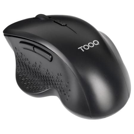 TooQ Ratón Inalámbrico Ergonómico 1600 DPI, 6 botones, Negro