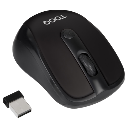 TooQ Ratón inalámbrico, 1600 DPI, 4 botones, Negro