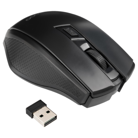 TooQ Ratón inalámbrico, 1600 DPI, 4 botones, Negro