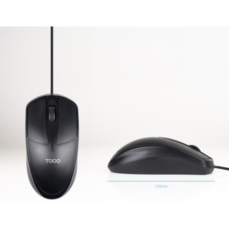 TooQ Ratón óptico con cable USB, 1000 DPI