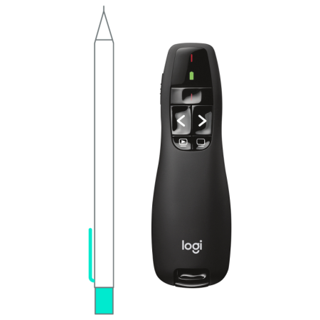 Logitech R400 apuntador inalámbricos RF Negro