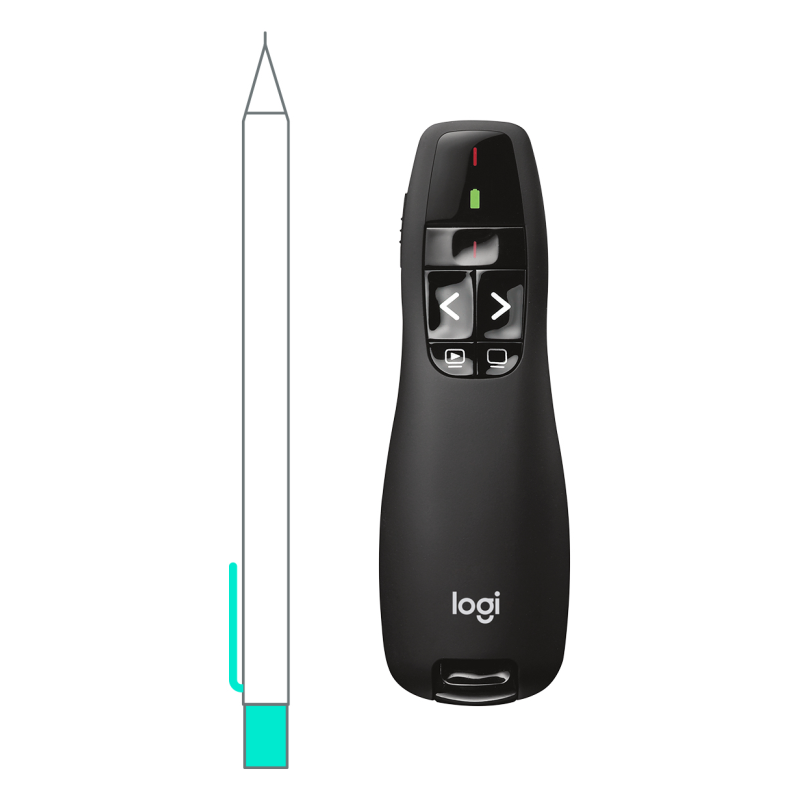 Logitech R400 apuntador inalámbricos RF Negro