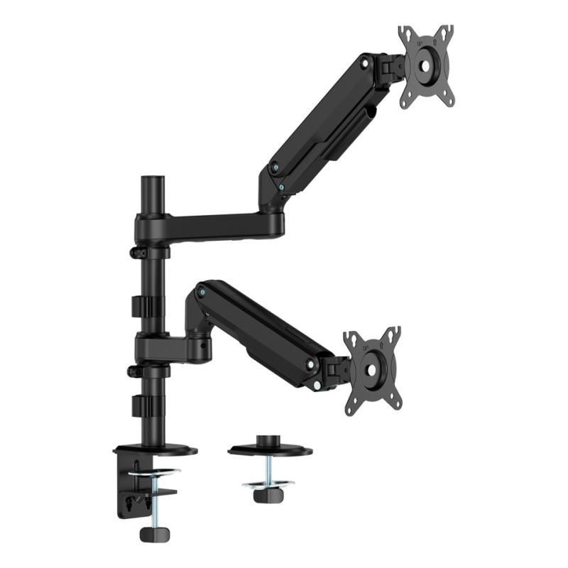 AISENS Soporte de Mesa Eco Contrapeso Giratorio e Inclinable Para Monitor/TV 9kg (3 Pivotes, 2 Brazos) de 17-32″, Negro