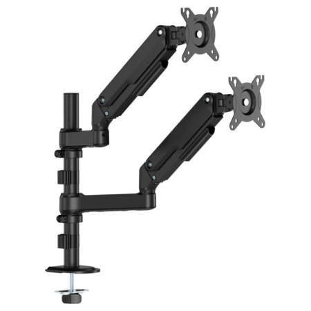 AISENS Soporte de Mesa Eco Contrapeso Giratorio e Inclinable Para Monitor/TV 9kg (3 Pivotes, 2 Brazos) de 17-32″, Negro