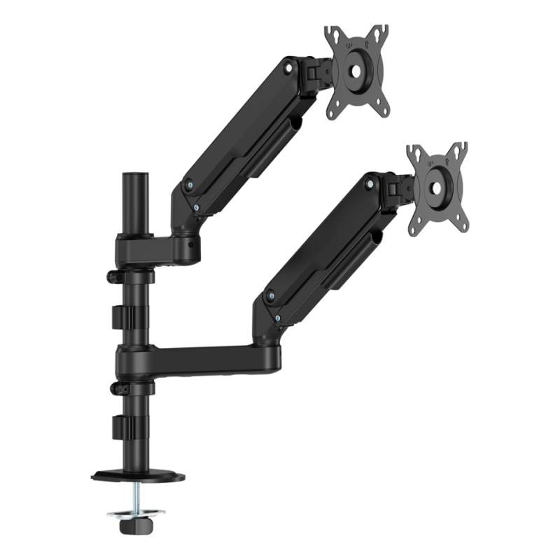 AISENS Soporte de Mesa Eco Contrapeso Giratorio e Inclinable Para Monitor/TV 9kg (3 Pivotes, 2 Brazos) de 17-32″, Negro