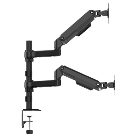 AISENS Soporte de Mesa Eco Contrapeso Giratorio e Inclinable Para Monitor/TV 9kg (3 Pivotes, 2 Brazos) de 17-32″, Negro