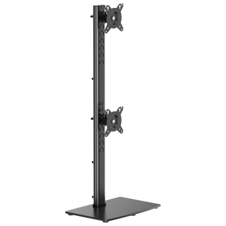 AISENS Soporte de Mesa Con Peana Eco Giratorio e Inclinable para 2 Monitor/TV 12kg de 17-34, Negro
