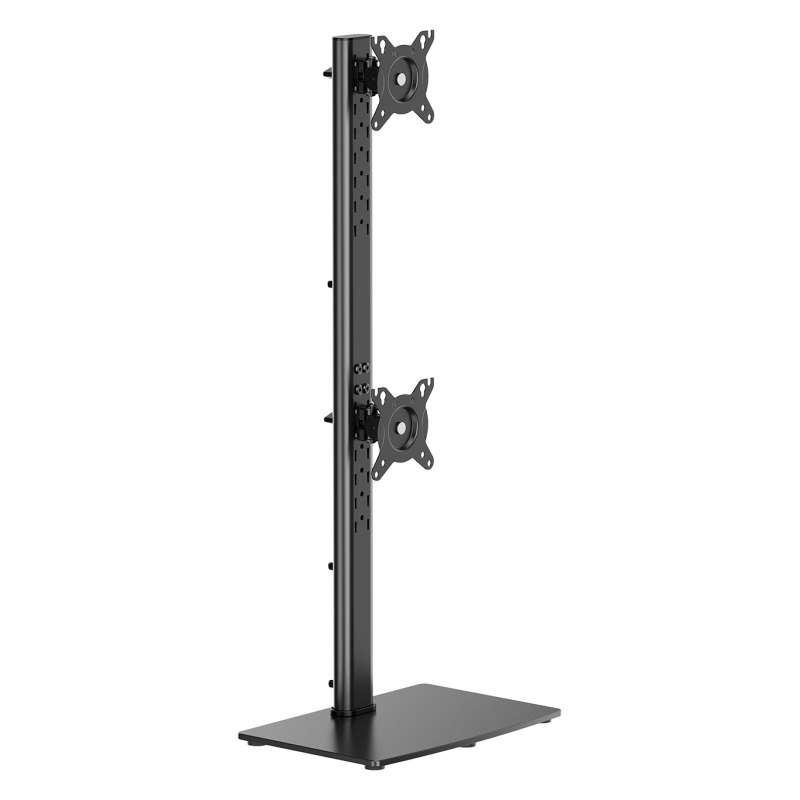 AISENS Soporte de Mesa Con Peana Eco Giratorio e Inclinable para 2 Monitor/TV 12kg de 17-34, Negro