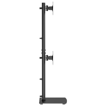 AISENS Soporte de Mesa Con Peana Eco Giratorio e Inclinable para 2 Monitor/TV 12kg de 17-34, Negro