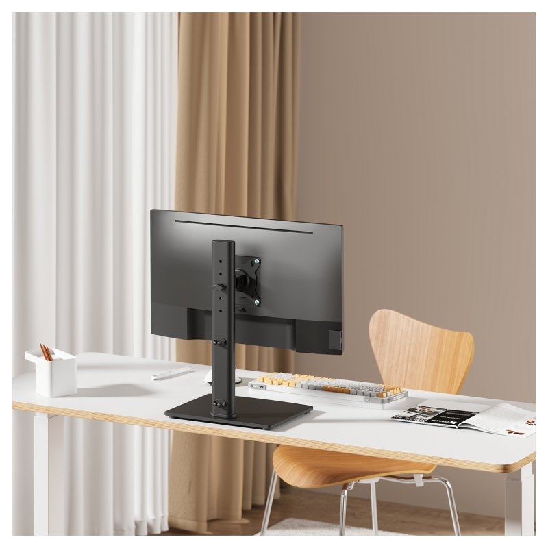 AISENS Soporte de Mesa Con Peana Eco Giratorio e Inclinable para Monitor/TV 12kg de 17-34, Negro