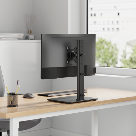 AISENS Soporte de Mesa Con Peana Eco Giratorio e Inclinable para Monitor/TV 12kg de 17-34, Negro