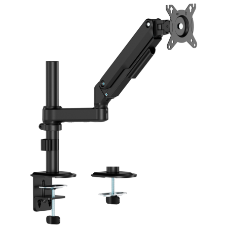AISENS Soporte de Mesa Eco Contrapeso Giratorio e Inclinable para Monitor/TV 9kg (3 Pivotes, 1 Brazo) de 17-32, Negro
