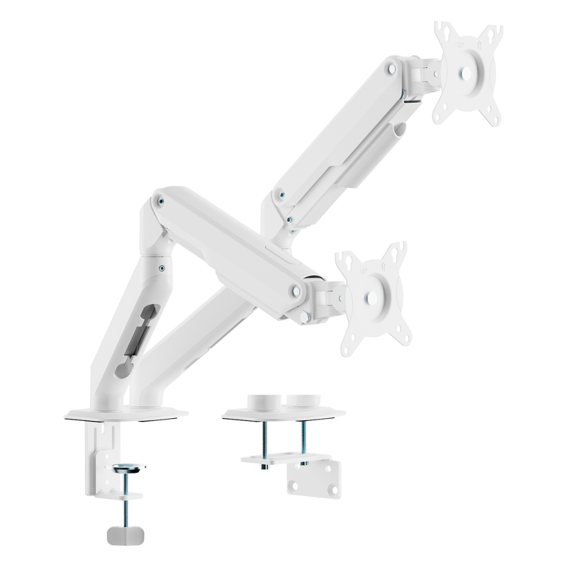 AISENS Soporte de Mesa Eco Contrapeso Giratorio e Inclinable para Monitor/TV 9kg (3 PIVOTES, 2 BRAZOS) de 17-32, Blanco