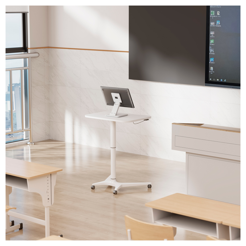 AISENS Soporte de Mesa Eco Inclinable para Monitor/POS 6.5kg de 10″-27″, Blanco