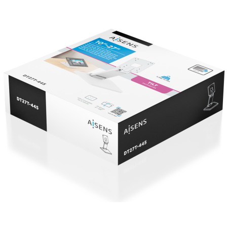 AISENS Soporte de Mesa Eco Inclinable para Monitor/POS 6.5kg de 10″-27″, Blanco