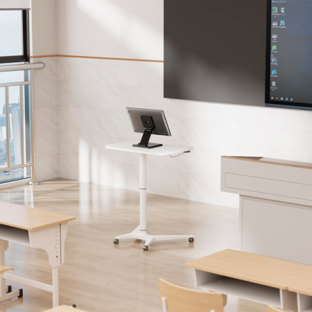 AISENS Soporte de Mesa Eco Inclinable para Monitor/POS 6.5kg de 10″-27″, Negro