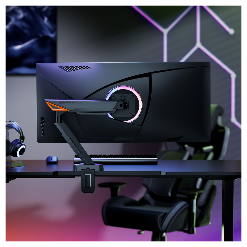 AISENS DT49TSRRGB-347 soporte para monitor 124,5 cm (49″) Escritorio Negro, Gris
