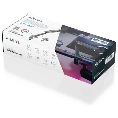 AISENS DT49TSRRGB-347 soporte para monitor 124,5 cm (49″) Escritorio Negro, Gris