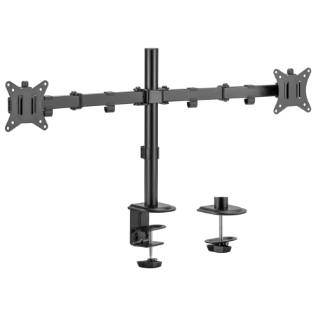 AISENS Soporte de Mesa ECO Giratorio e Inclinable para Monitor/TV 9Kg (3 Pivotes, 2 Brazos) de 17-32, Negro