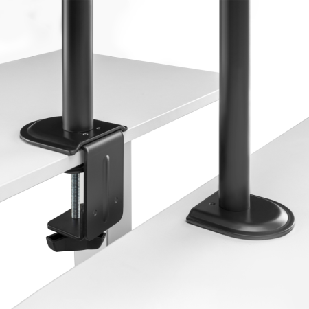 AISENS Soporte de Mesa ECO Giratorio e Inclinable para Monitor/TV 9Kg (3 Pivotes, 2 Brazos) de 17-32, Negro