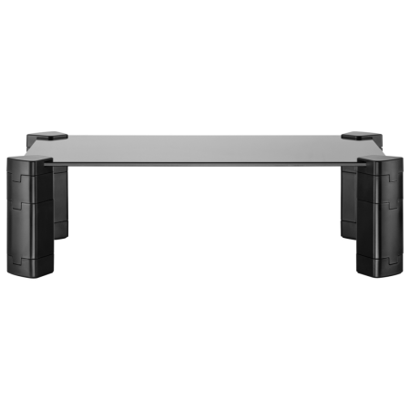 AISENS Soporte Elevador Cristal para Monitor/Portátil, Negro