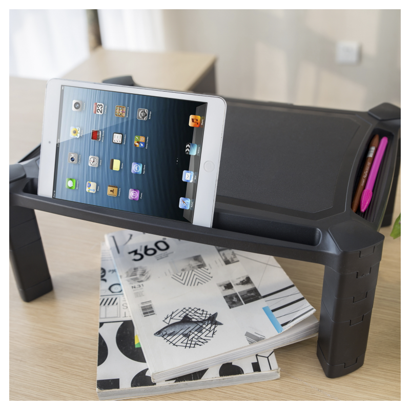 AISENS Soporte Elevador XL Para Monitor/Portátil, Negro