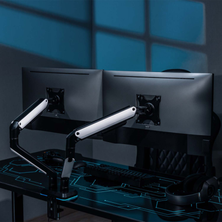 AISENS DT32TSR-297 soporte para monitor 81,3 cm (32″) Escritorio Negro, Blanco