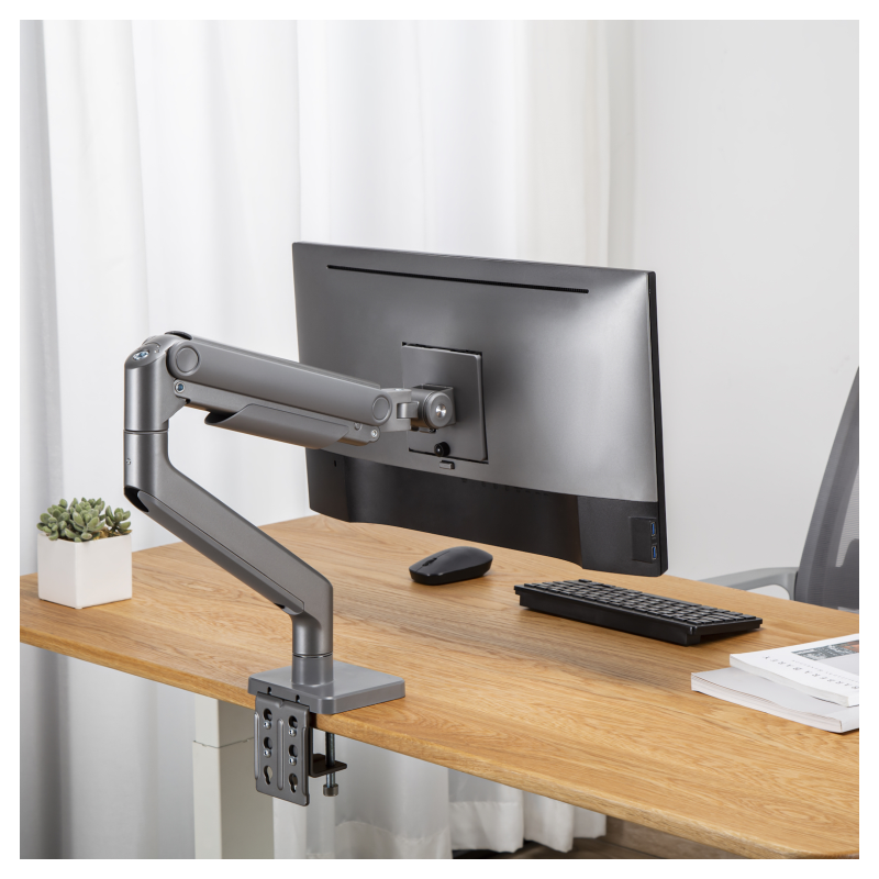 Ewent EW1529 soporte para monitor 124,5 cm (49″) Plata Escritorio
