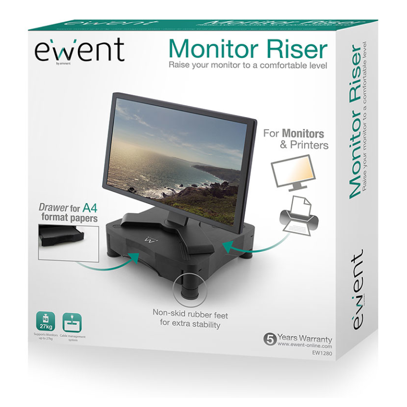 Ewent EW1280 soporte para monitor Negro Escritorio