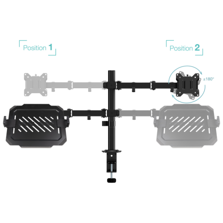 TooQ Soporte de mesa para pantalla 17”-32” y portátil