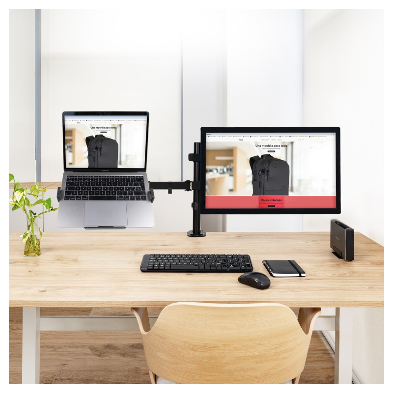 TooQ Soporte de mesa para pantalla 17”-32” y portátil