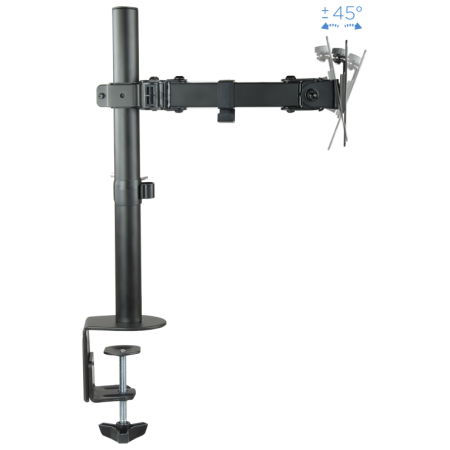TooQ Soporte de Mesa Giratorio e Inclinable para 2 Pantallas (Monitor / TV Plasma / LCD / LED) 13” – 32”, de Dos Brazos, Negro