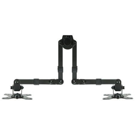 TooQ Soporte de Mesa Giratorio e Inclinable para 2 Pantallas (Monitor / TV Plasma / LCD / LED) 13” – 32”, de Dos Brazos, Negro