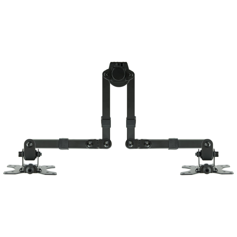 TooQ Soporte de Mesa Giratorio e Inclinable para 2 Pantallas (Monitor / TV Plasma / LCD / LED) 13” – 32”, de Dos Brazos, Negro