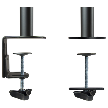 TooQ Soporte de Mesa Giratorio e Inclinable para 2 Pantallas (Monitor / TV Plasma / LCD / LED) 13” – 32”, de Dos Brazos, Negro