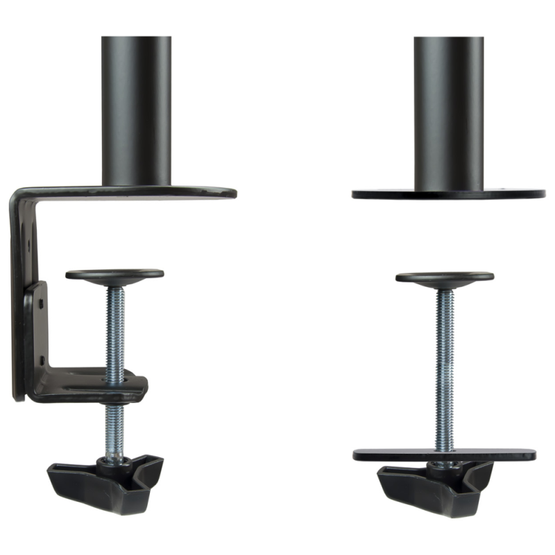 TooQ Soporte de Mesa Giratorio e Inclinable para 2 Pantallas (Monitor / TV Plasma / LCD / LED) 13” – 32”, de Dos Brazos, Negro