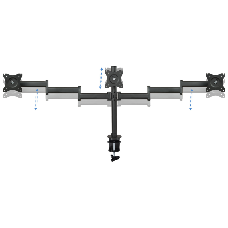 TooQ DB1327TN-B soporte para monitor 68,6 cm (27″) Negro Escritorio
