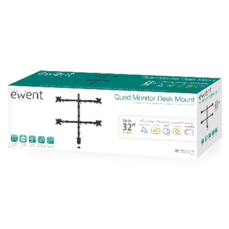 Ewent EW1514 soporte para monitor 81,3 cm (32″) Escritorio Negro