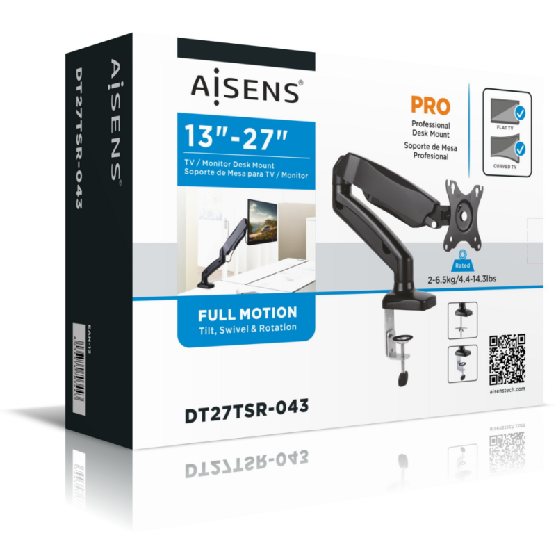 AISENS DT27TSR-043 soporte para monitor 81,3 cm (32″) Negro Escritorio