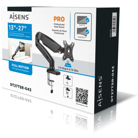 AISENS DT27TSR-043 soporte para monitor 81,3 cm (32″) Negro Escritorio