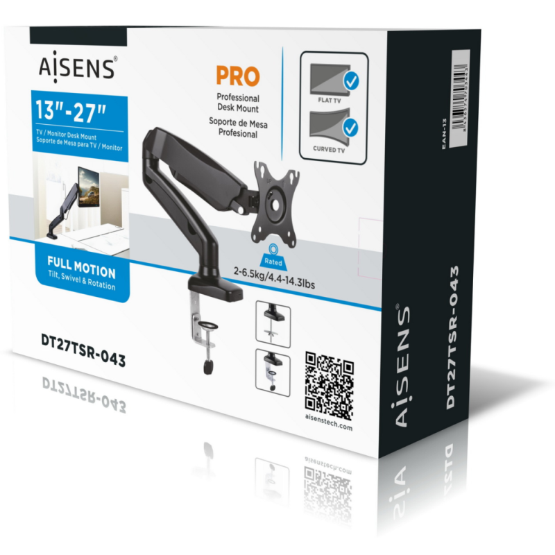 AISENS DT27TSR-043 soporte para monitor 81,3 cm (32″) Negro Escritorio