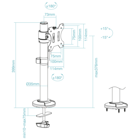 TooQ DB1131TN-B soporte para monitor 81,3 cm (32″) Escritorio